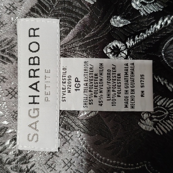 New Holiday Jacket Top Metallic Black and Silver Gray sz 16 Petite - Picture 3 of 7